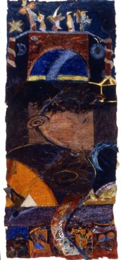 The Oracle
Mixed media on Nepalese paper, 127 x 56cm,
Sold - Private Collection The Oracle
Mixed media on Nepalese paper, 127 x 56cm,
Sold - Private Collection